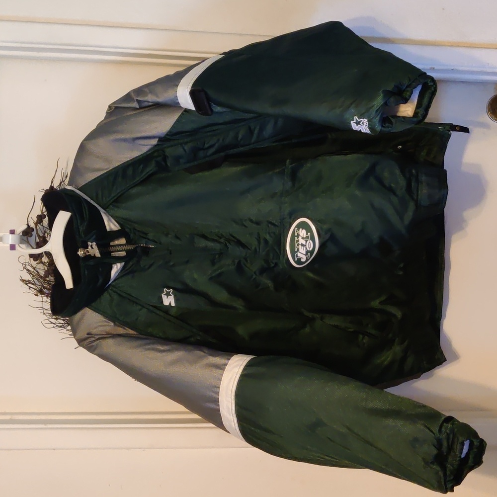 Starter Pro Line Jets Half Zip Puffer coat sz XL